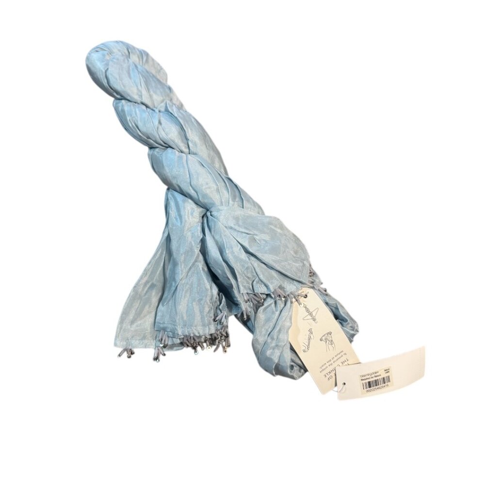 Eileen Fisher Whisper Silk Scarf with Beaded Trim NWT